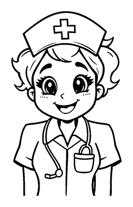 Nurse Colouring Page (Kids, Standard)