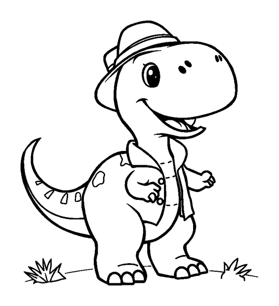 Paleontologist colouring page — free printable for kids