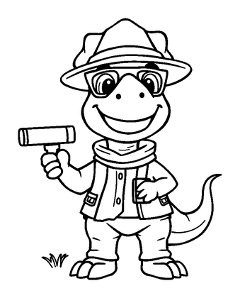 Paleontologist Colouring Page (Kids, Standard)