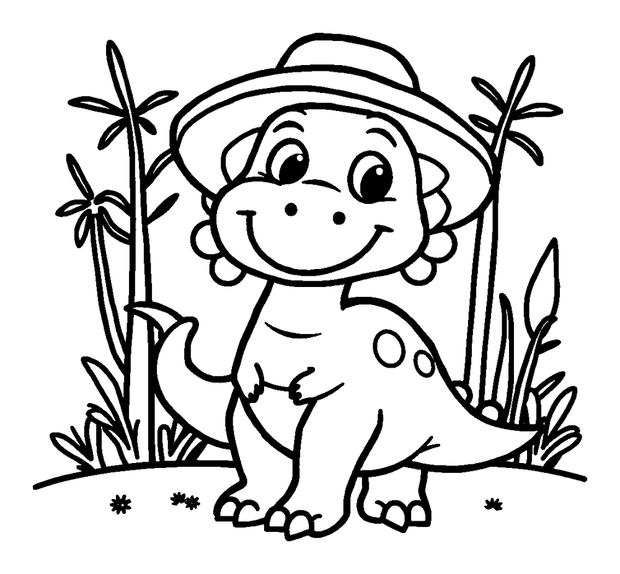 Paleontologist colouring page — free printable for toddlers
