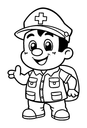 Paramedic Colouring Page (Kids, Standard)