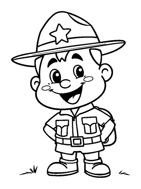 Park Ranger colouring page — free printable for kids