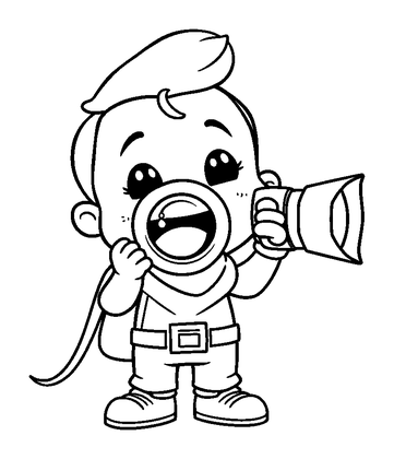 Photographer Colouring Page (Kids, Bold & Easy)