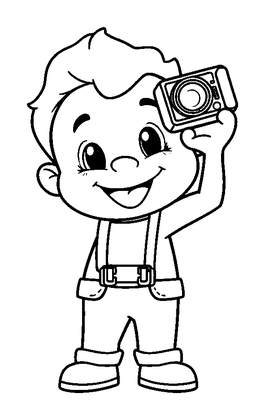 Photographer Colouring Page (Kids, Standard)