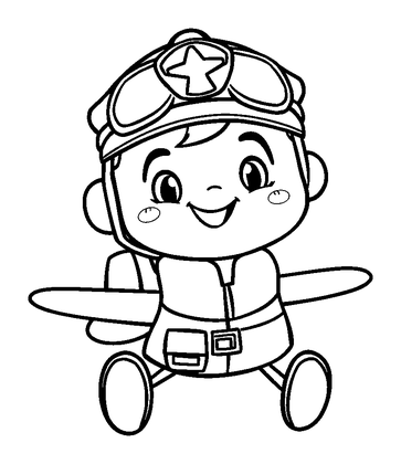 Pilot Colouring Page (Kids, Standard)
