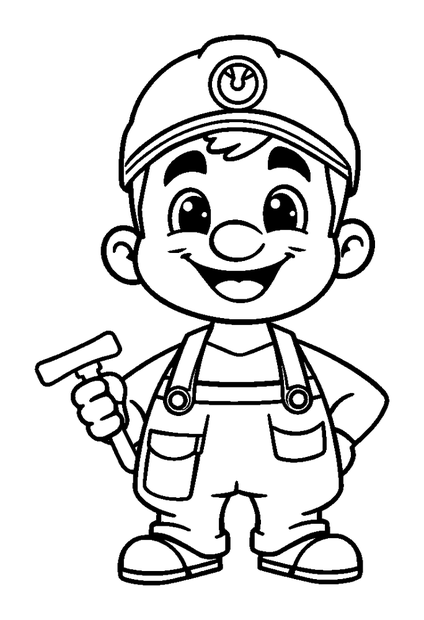 Plumber colouring page — free printable for kids