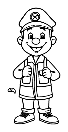 Postman Colouring Page (Toddler, Bold & Easy)