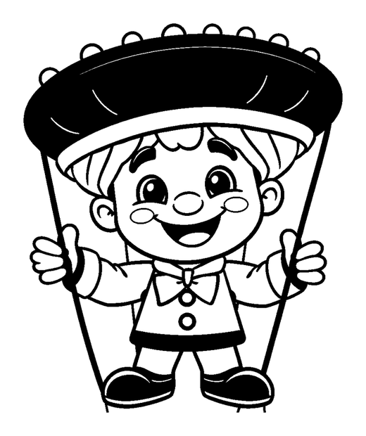 Puppeteer colouring page — free printable for kids