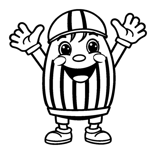 Referee colouring page — free printable for toddlers