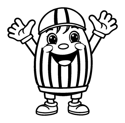 Referee Colouring Page (Toddler, Bold & Easy)