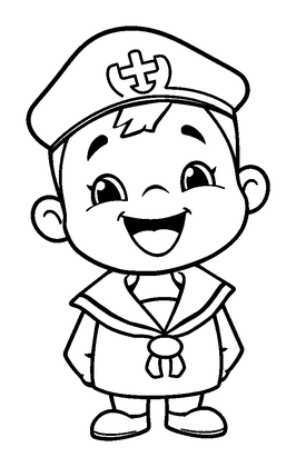 Sailor Colouring Page (Kids, Standard)
