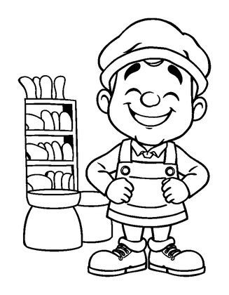 Shoemaker Colouring Page (Kids, Standard)