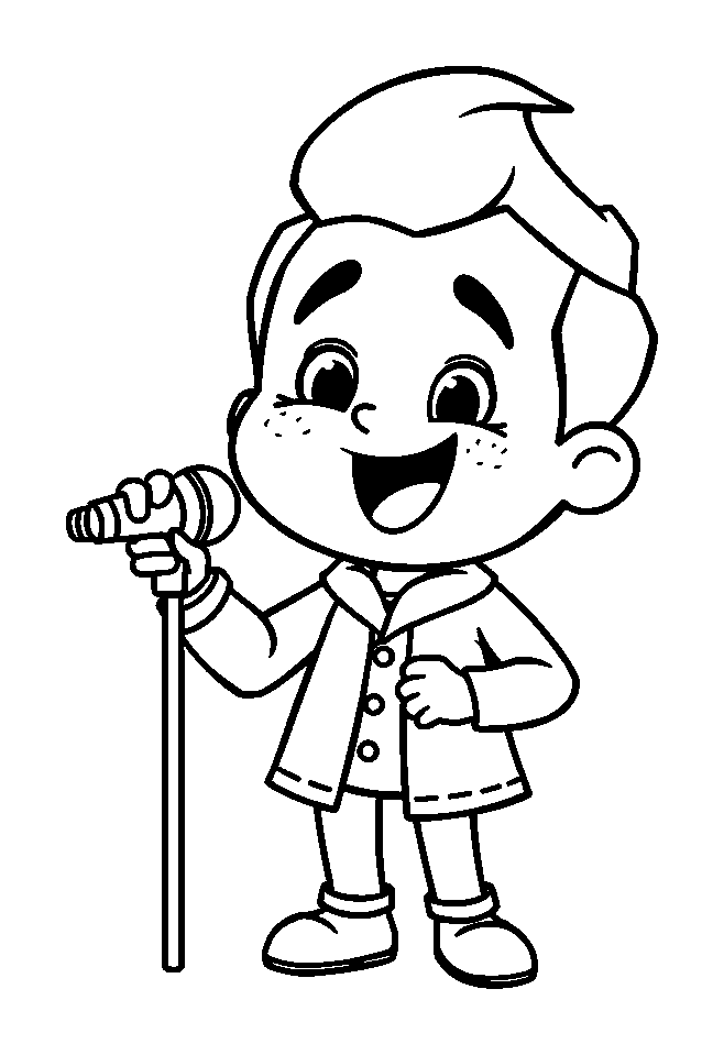 Singer colouring page — free printable for kids