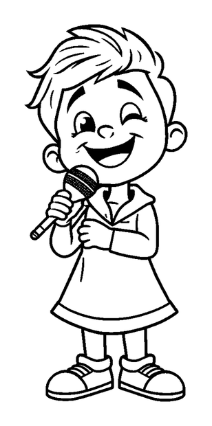 Singer colouring page — free printable for kids