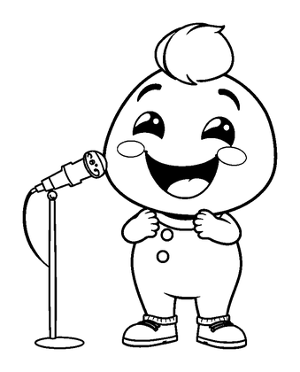 Singer Colouring Page (Toddler, Bold & Easy)