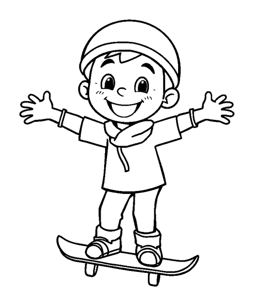 Skater Person colouring page — free printable for kids