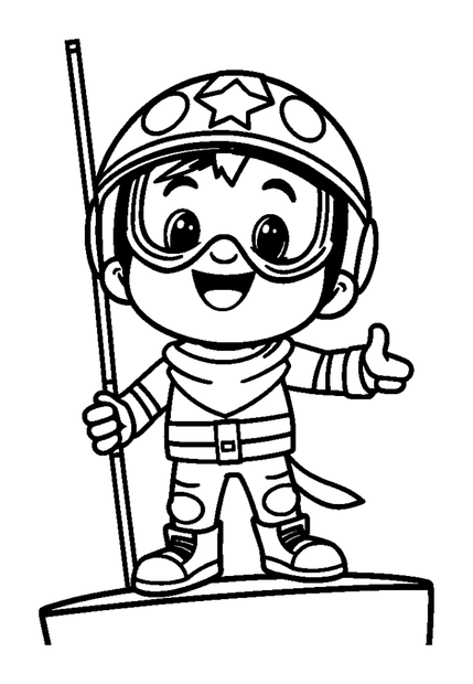 Stunt Performer colouring page — free printable for kids