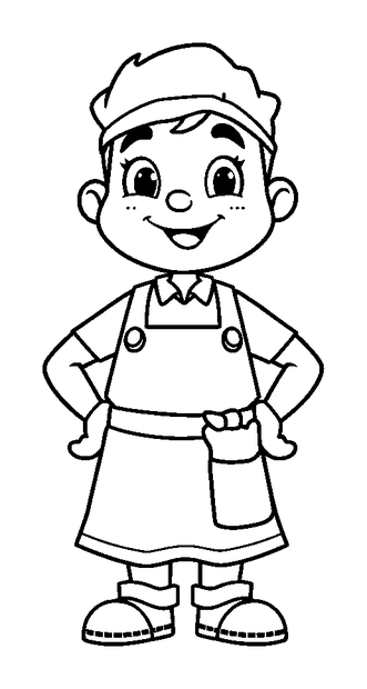 Tailor colouring page — free printable for kids