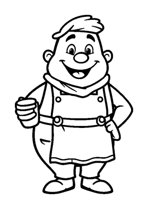 Tailor Colouring Page (Toddler, Bold & Easy)