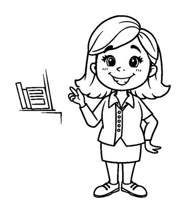 Teacher Colouring Page (Kids, Standard)