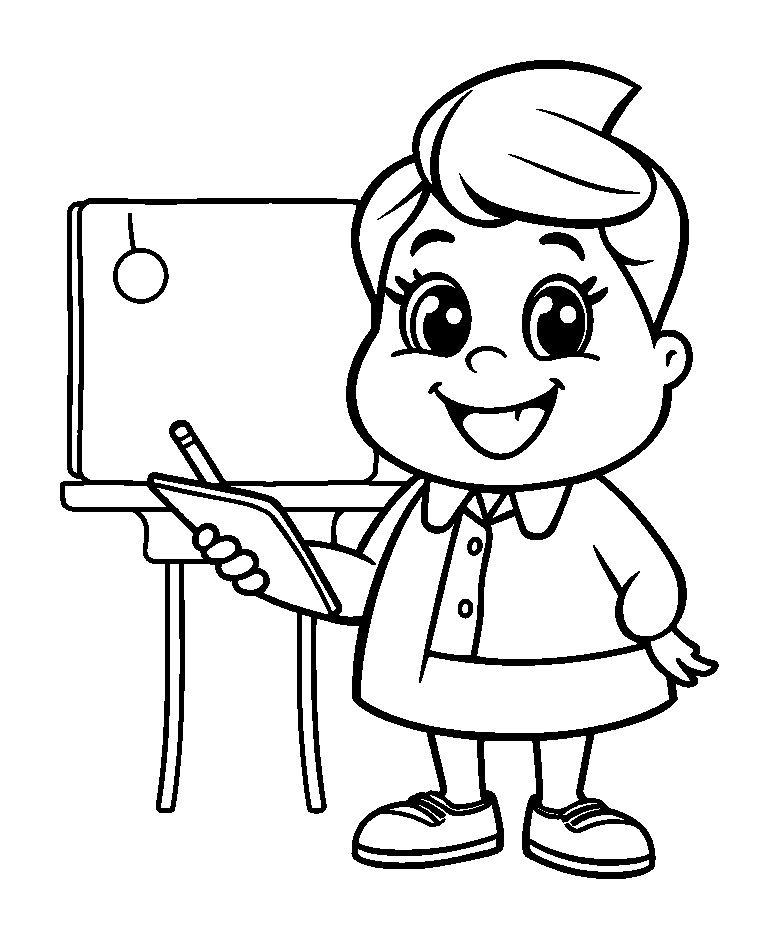 Teacher colouring page — free printable for toddlers