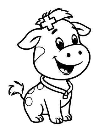 Vet Colouring Page (Kids, Bold & Easy)