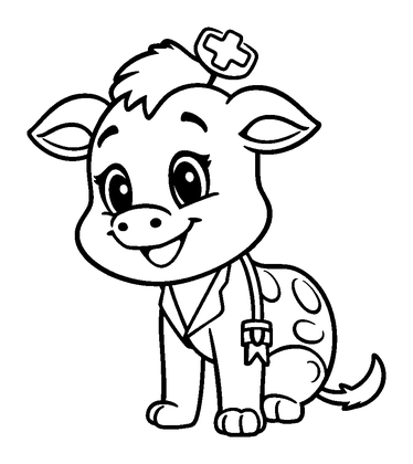 Vet Colouring Page (Kids, Standard)