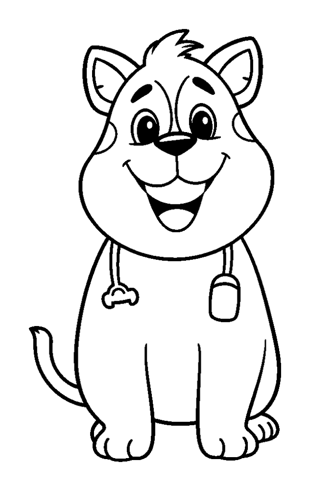Vet colouring page — free printable for toddlers