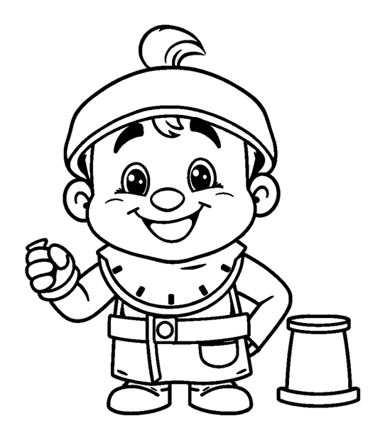Watchmaker colouring page — free printable for kids