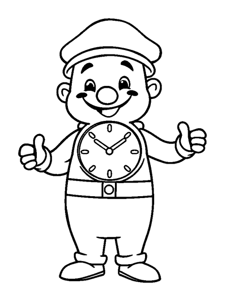Watchmaker colouring page — free printable for toddlers