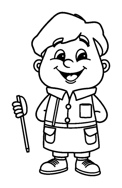 Weather Presenter colouring page — free printable for toddlers