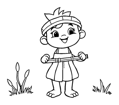Weaver Colouring Page (Kids, Standard)