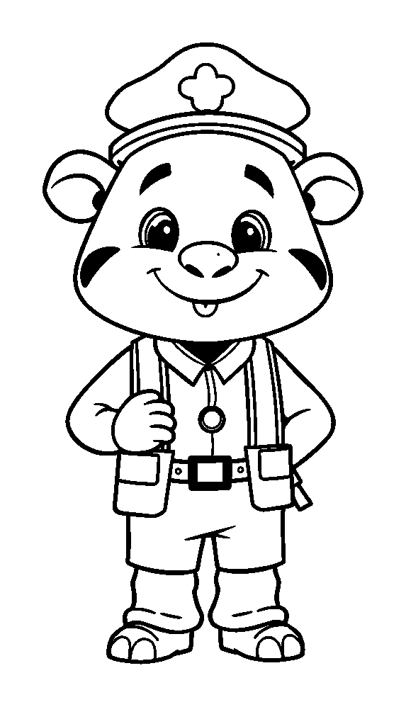 Zookeeper colouring page — free printable for toddlers