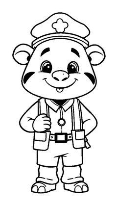 Zookeeper Colouring Page (Toddler, Bold & Easy)