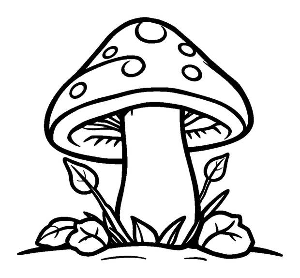 Autumn Mushroom colouring page — free printable for kids