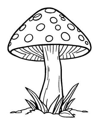 Autumn Mushroom Colouring Page (Kids, Standard)