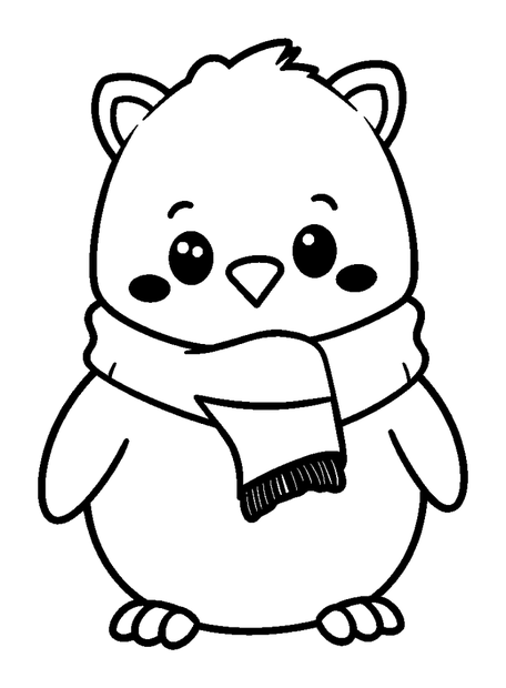 Autumn Scarf colouring page — free printable for kids