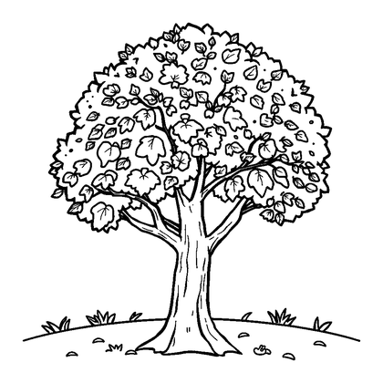 Autumn Tree Colouring Page (Kids, Bold & Easy)