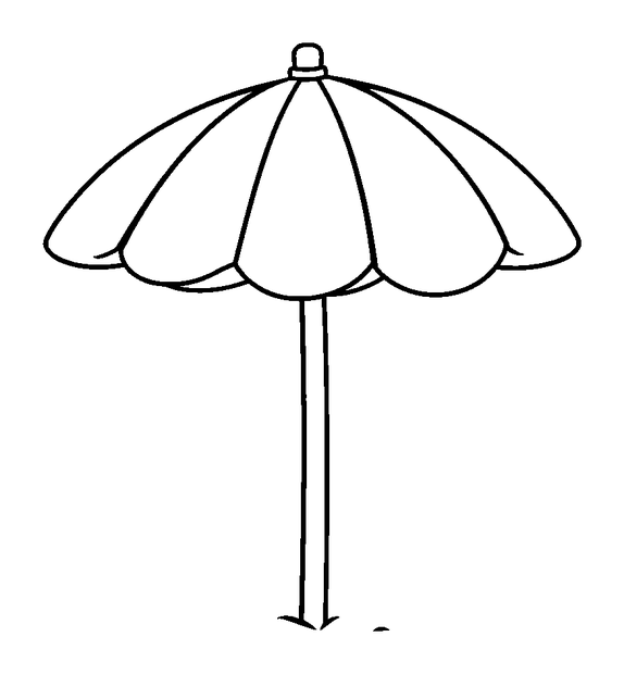 Beach Umbrella colouring page — free printable for kids