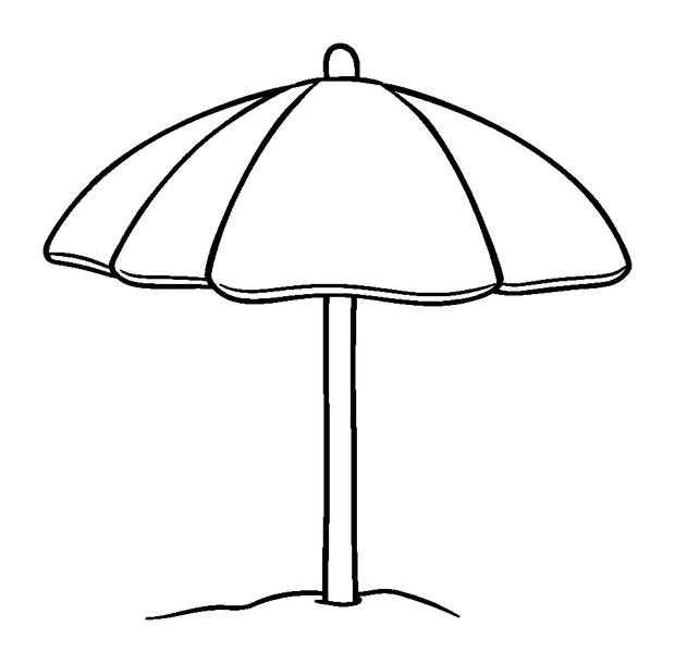 Beach Umbrella colouring page — free printable for kids