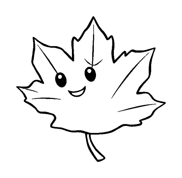 Falling Leaves colouring page — free printable for toddlers