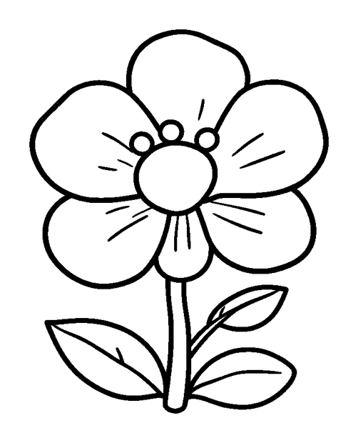 First Blossom colouring page — free printable for kids