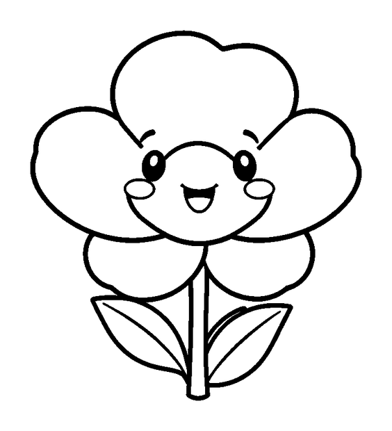 First Blossom colouring page — free printable for kids