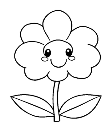 First Blossom Colouring Page (Toddler, Bold & Easy)