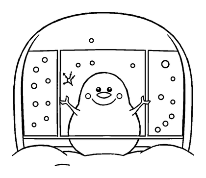 Frost Window Colouring Page (Toddler, Bold & Easy)