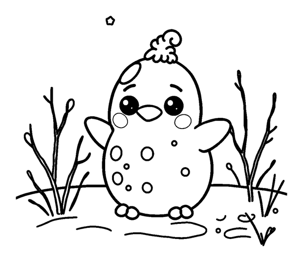 Frosty Morning colouring page — free printable for kids