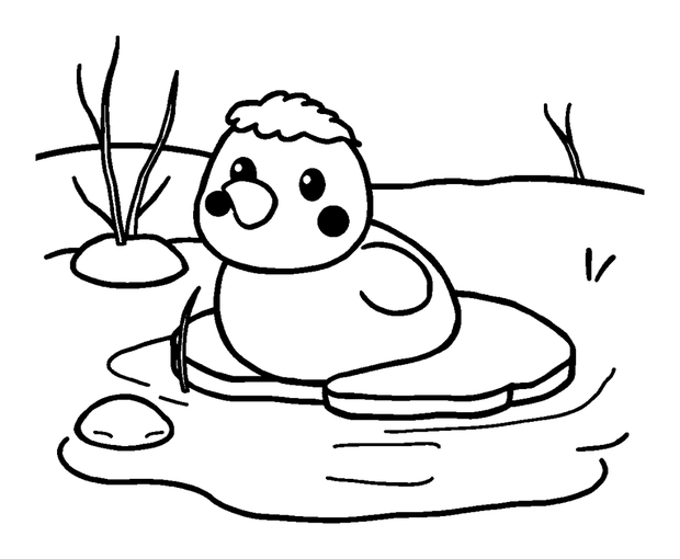 Frozen Pond colouring page — free printable for kids