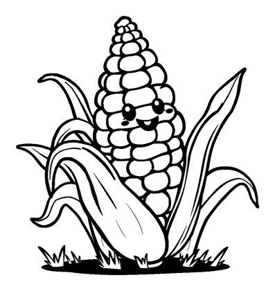 Harvest Corn Colouring Page (Kids, Standard)