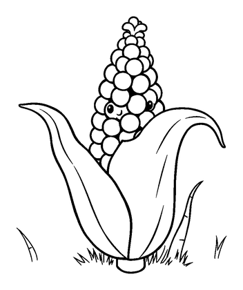 Harvest Corn Colouring Page (Toddler, Bold & Easy)