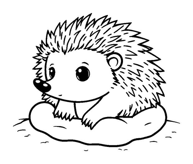 Hibernating Hedgehog colouring page — free printable for kids
